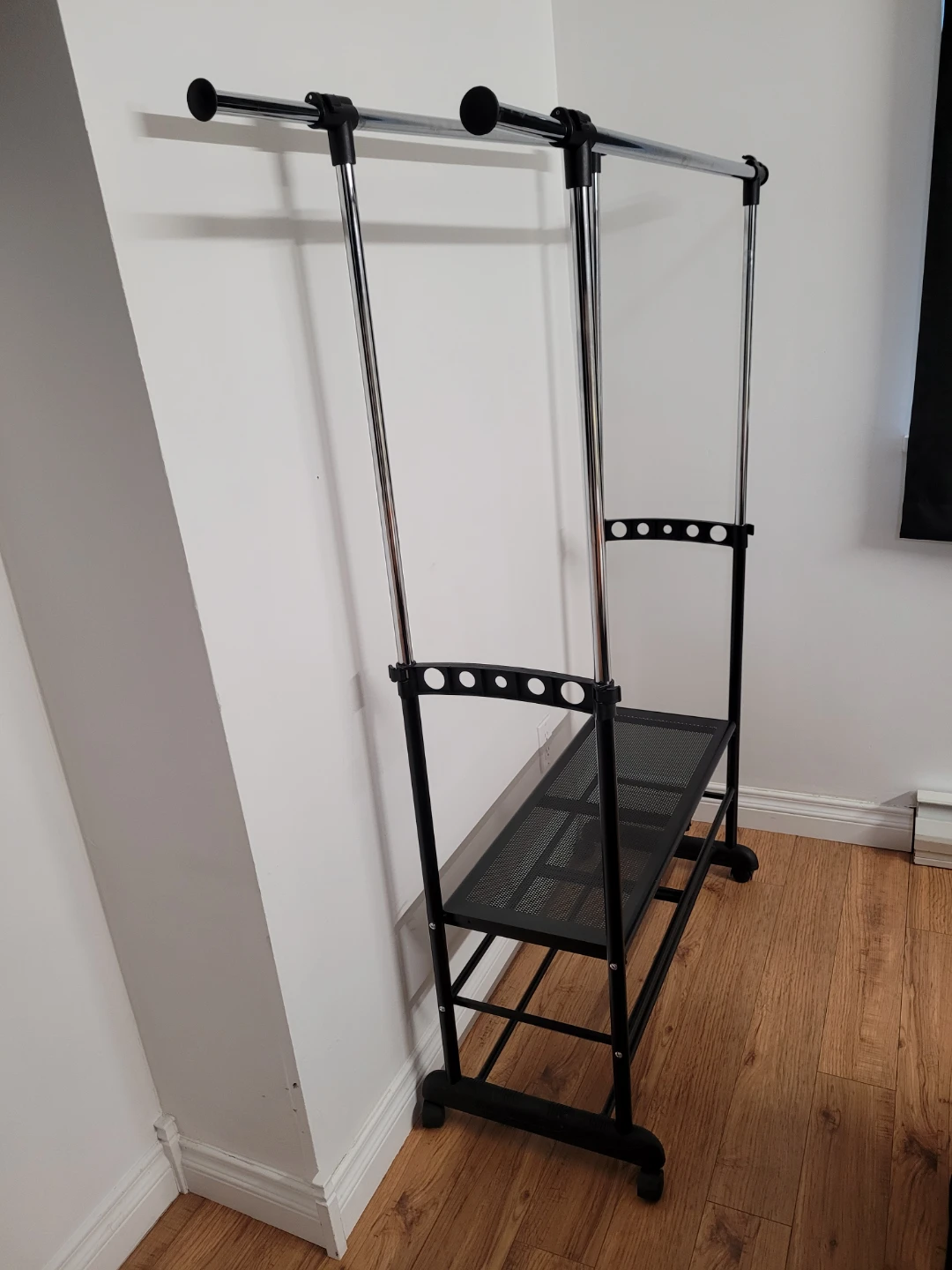 Double Garment Rack with Shelf - photo 2