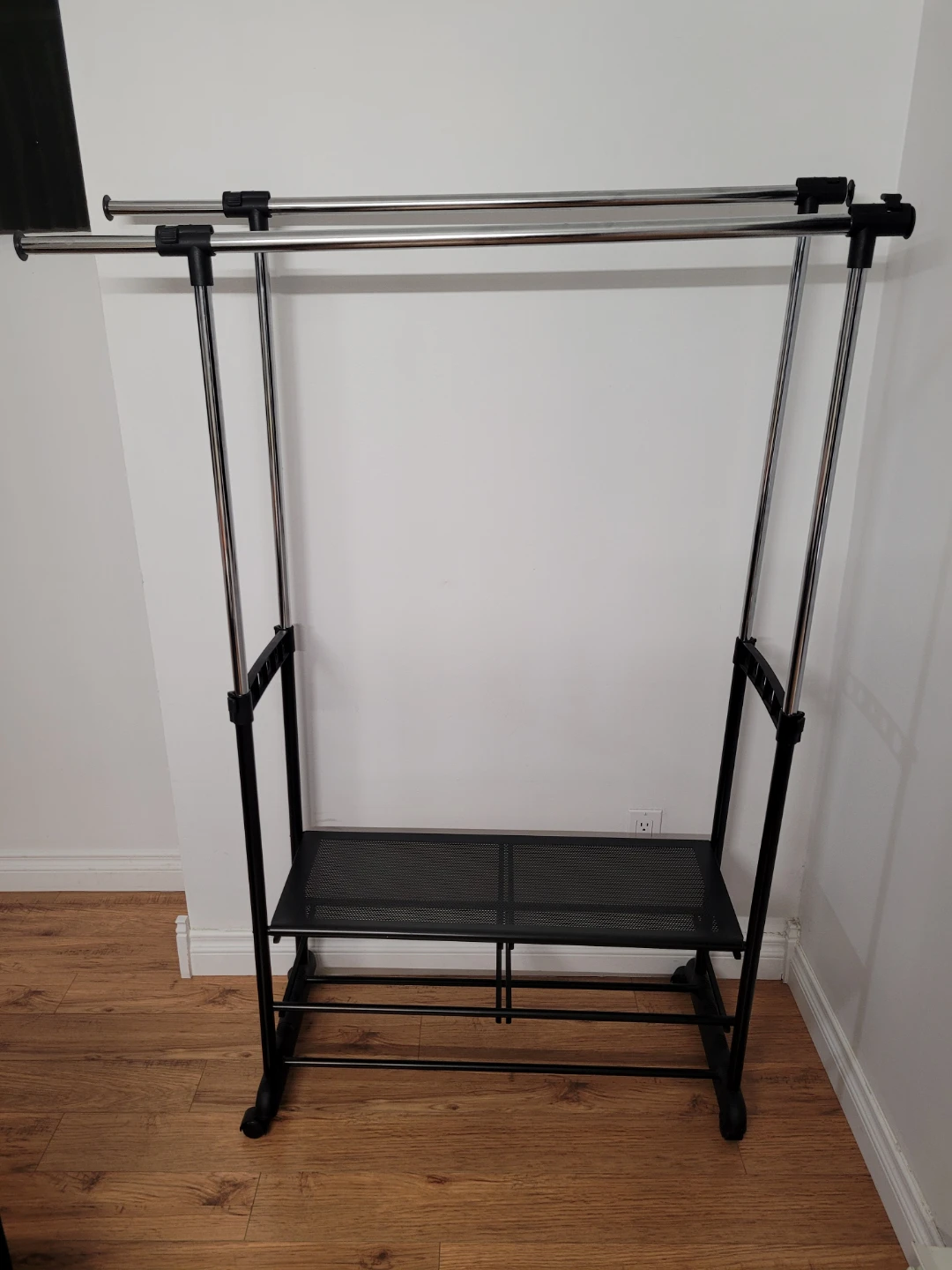 Double Garment Rack with Shelf