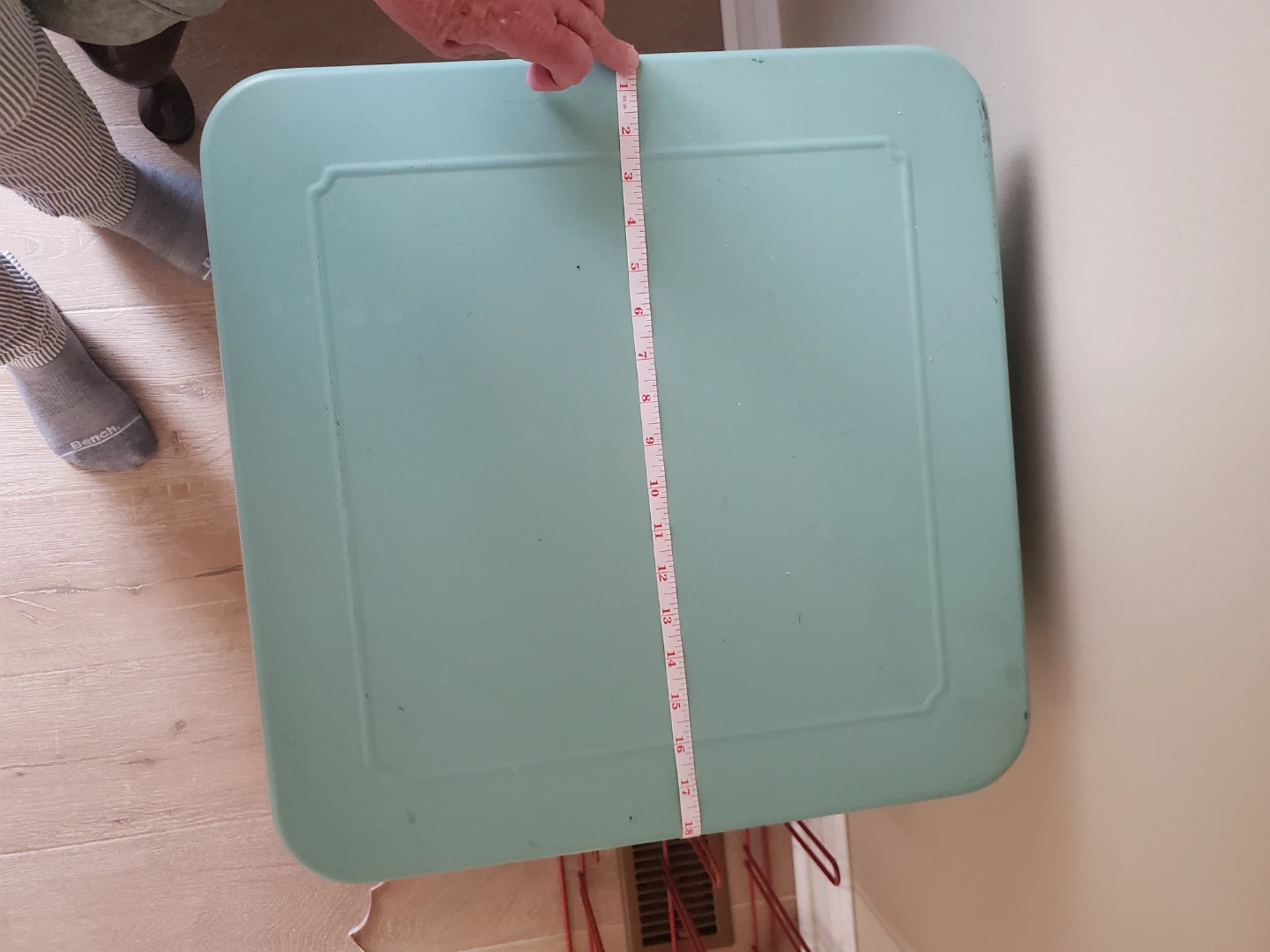 Aqua Metal Side Table with Cabinet - photo 3