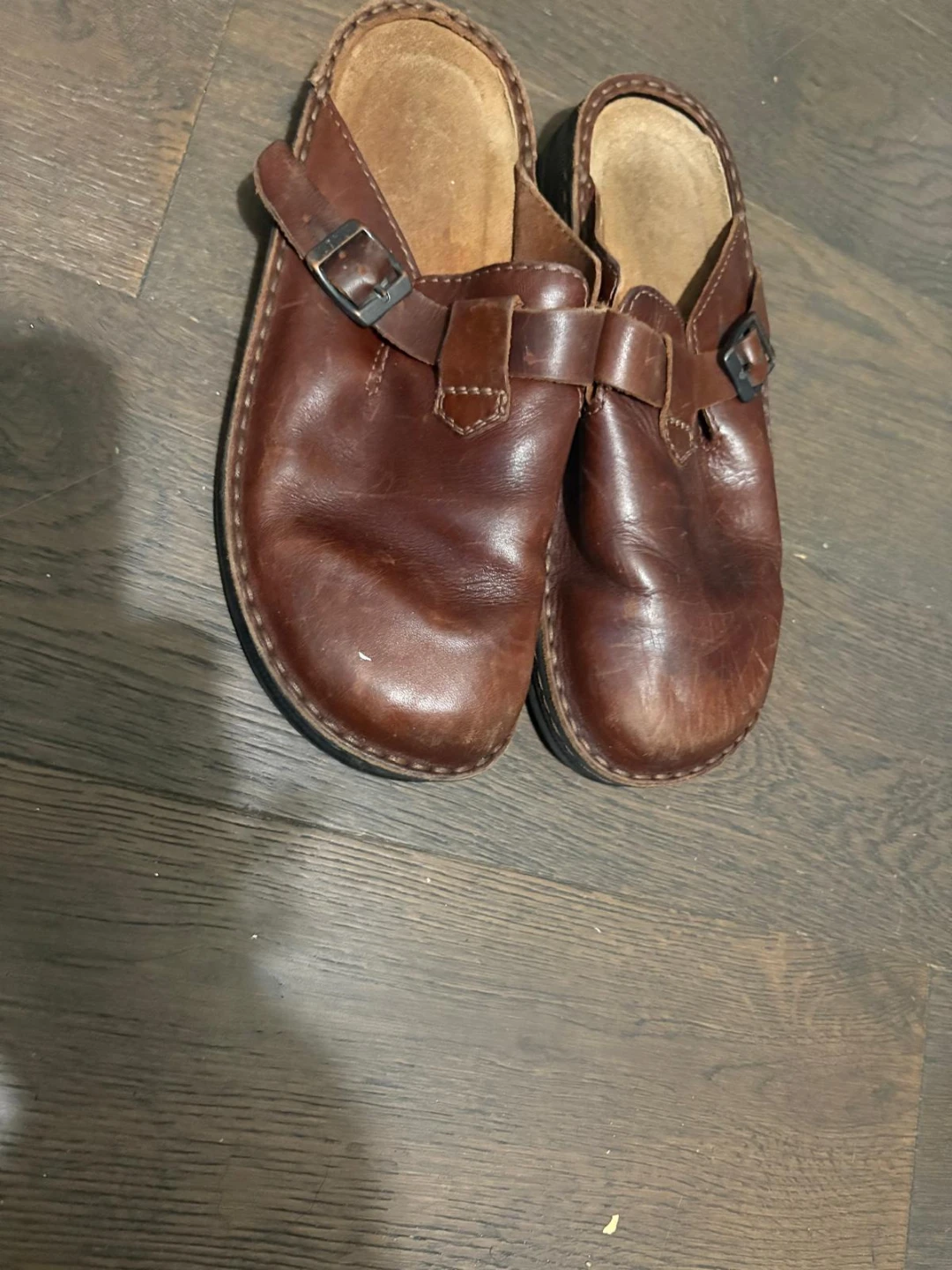 NAOT Clogs Size 42 Brown Leather Buckle Shoes