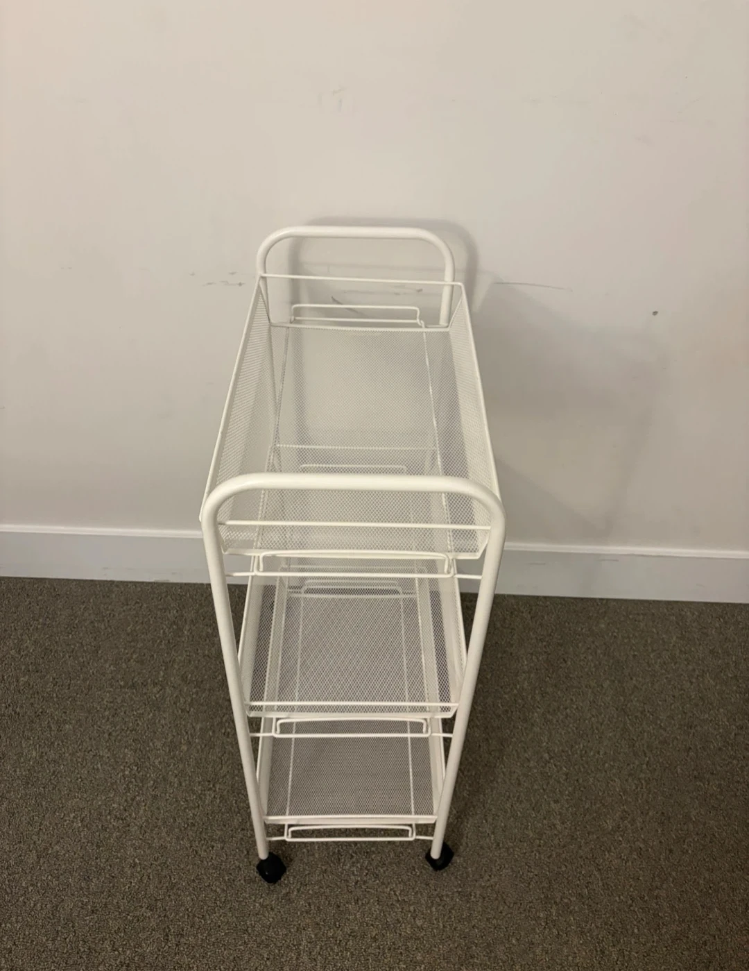 MOVING SALE❗️White 3-Tier Mesh Rolling Cart - photo 2