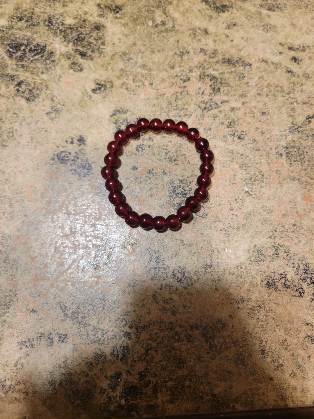 Dark Red Beaded Stretch Bracelet - photo 2