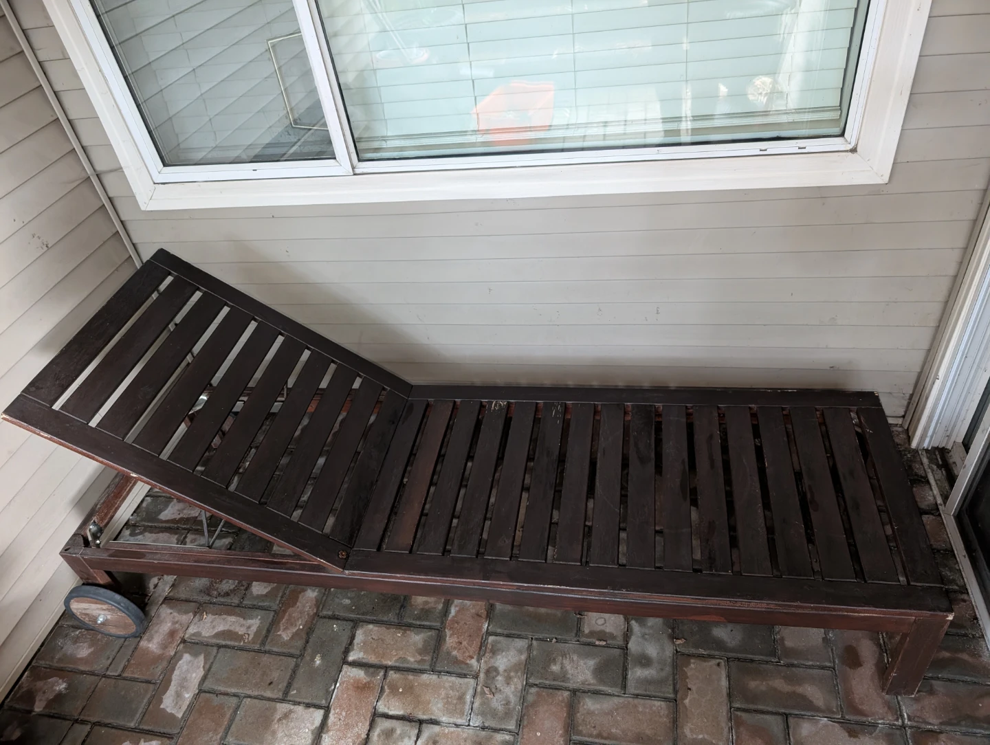 Wooden Patio Chaise Lounge with Adjustable Backrest - photo 5
