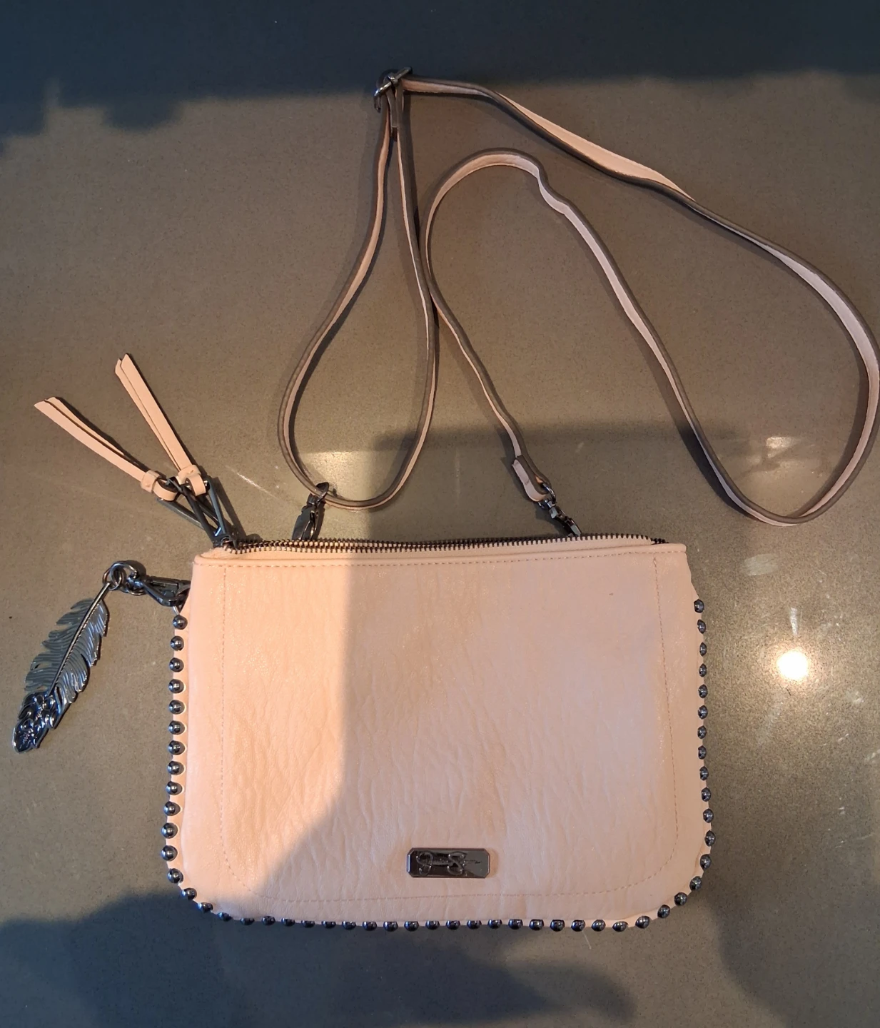 Jessica Simpson Pink Clutch/Crossbody Bag with Studs