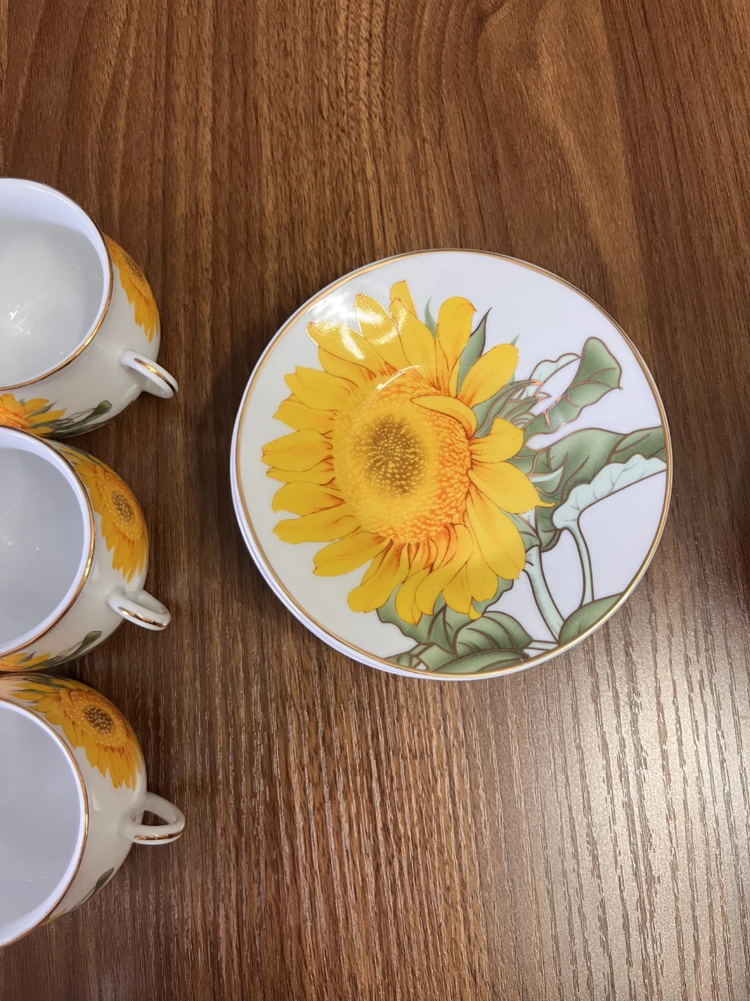 ELLEGI Fine Porcelain Sunflower Tea Cups - Set of 6 - photo 4