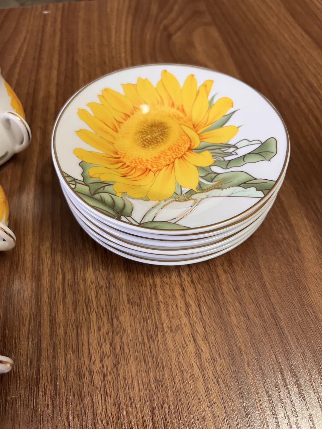 ELLEGI Fine Porcelain Sunflower Tea Cups - Set of 6 - photo 5