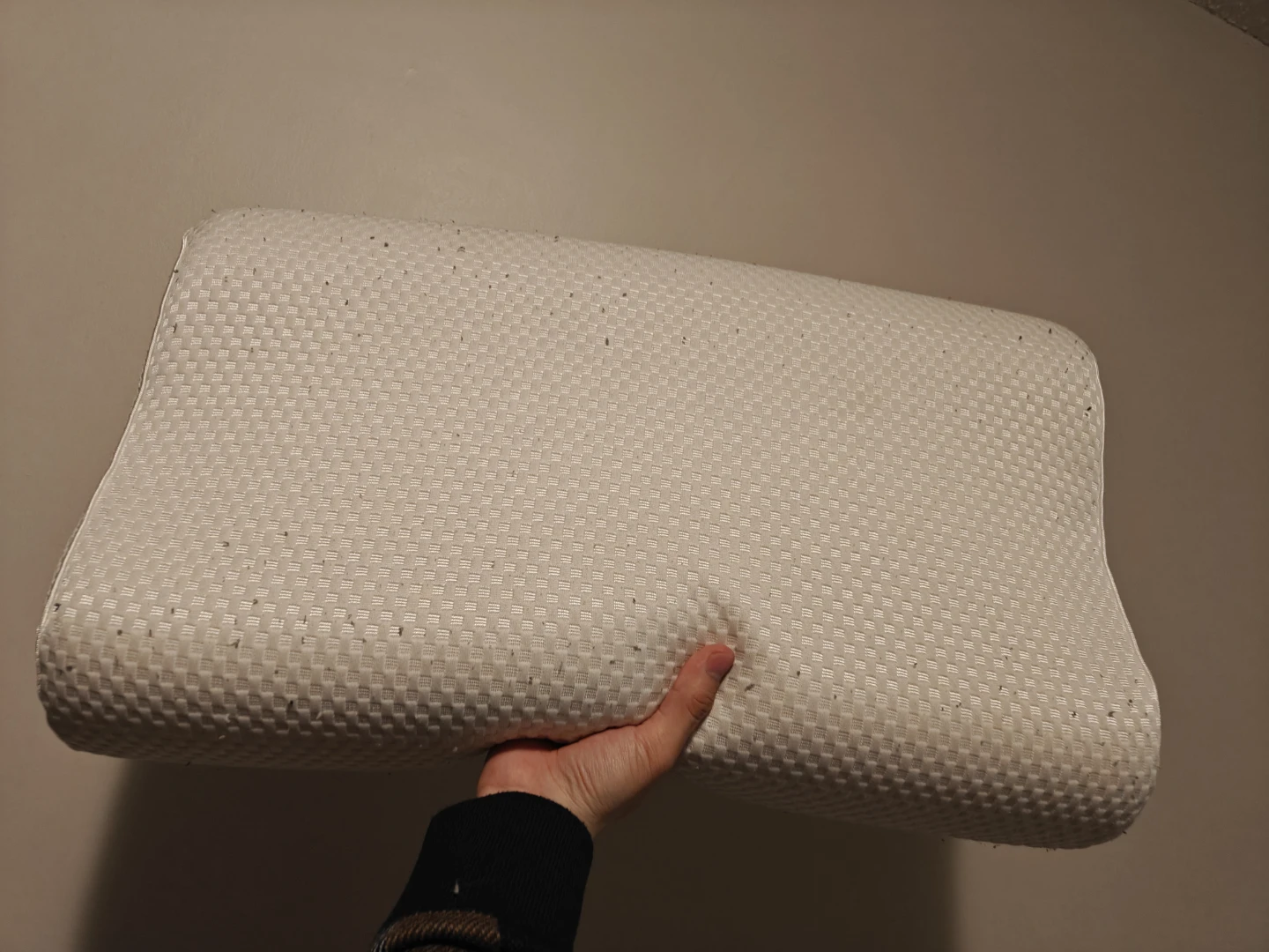 White contoured pillow
