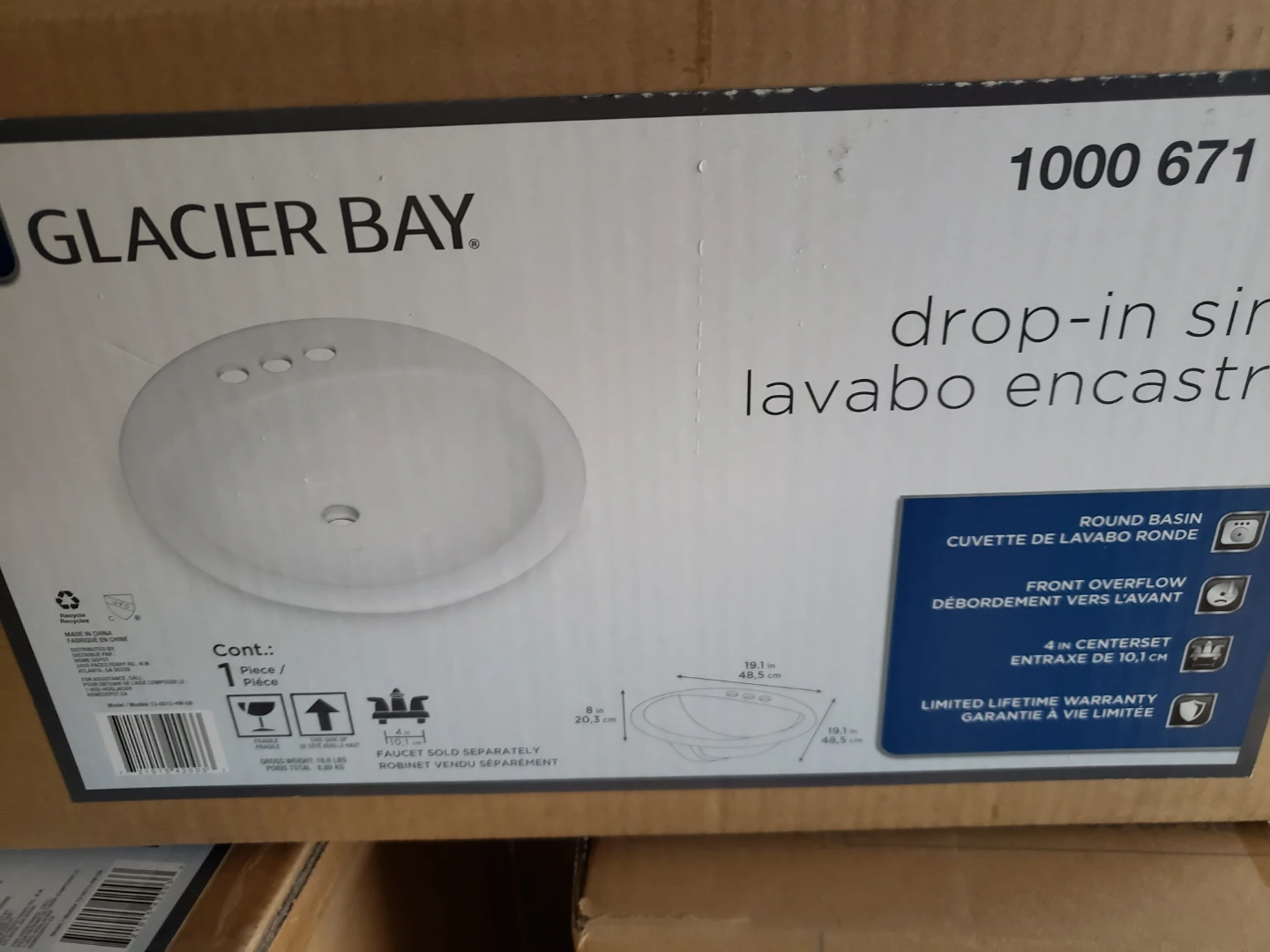 Glacier Bay Drop-In Sink