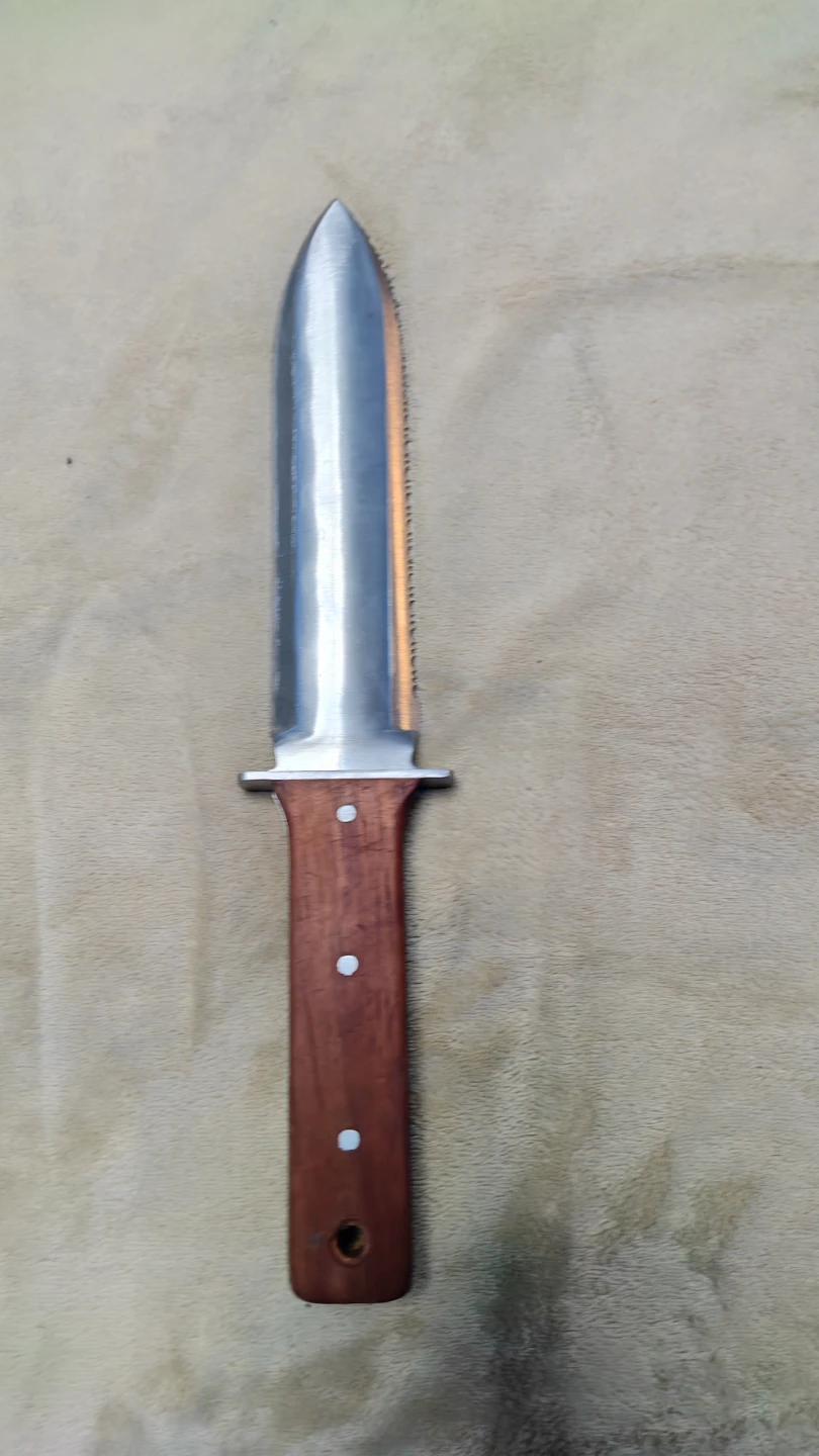 Garden Trowel Knife with Serrated Edge and Wood Handle - photo 2
