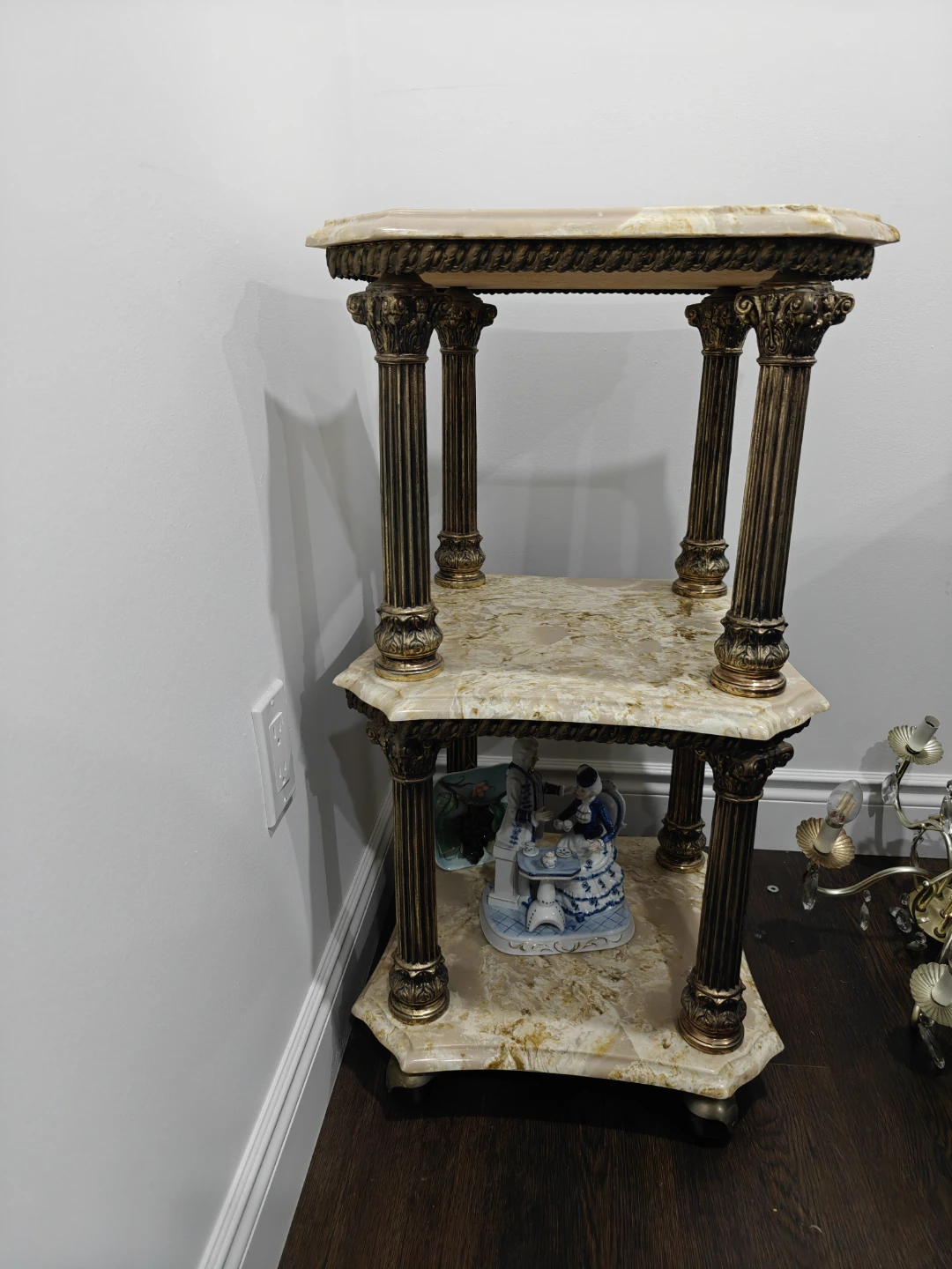 Ornate 3-Tier Side Table - 2 pieces