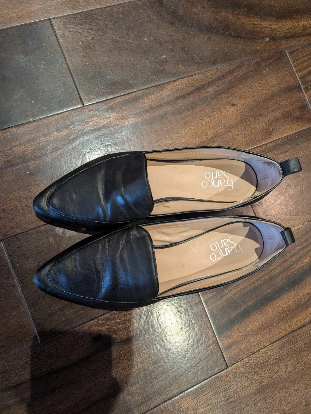 Franco Sarto Black Leather Loafers - Size 8.5