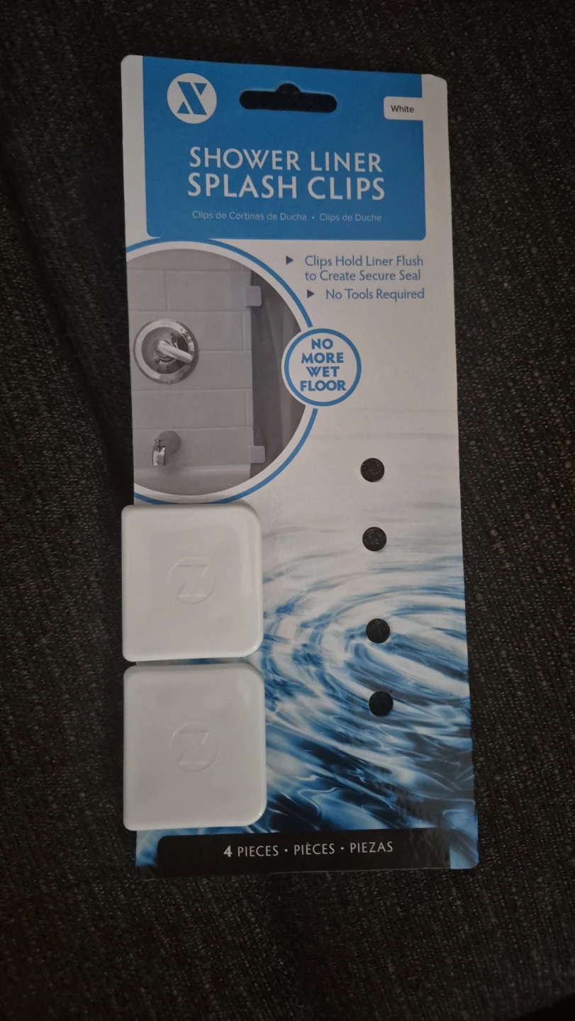 Shower Liner Splash Clips - White (4 Pieces)