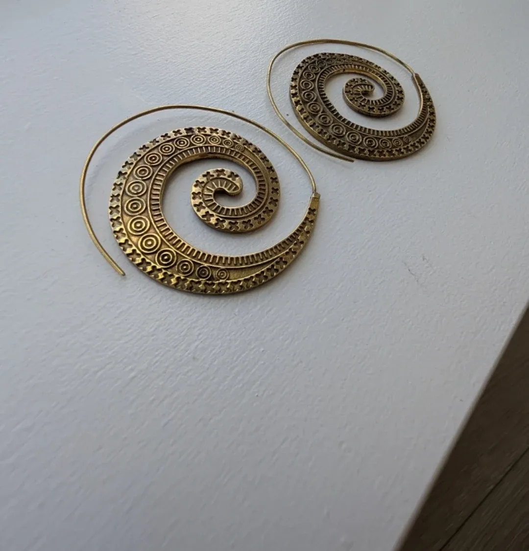 Engraved Spiral Earrings - photo 3