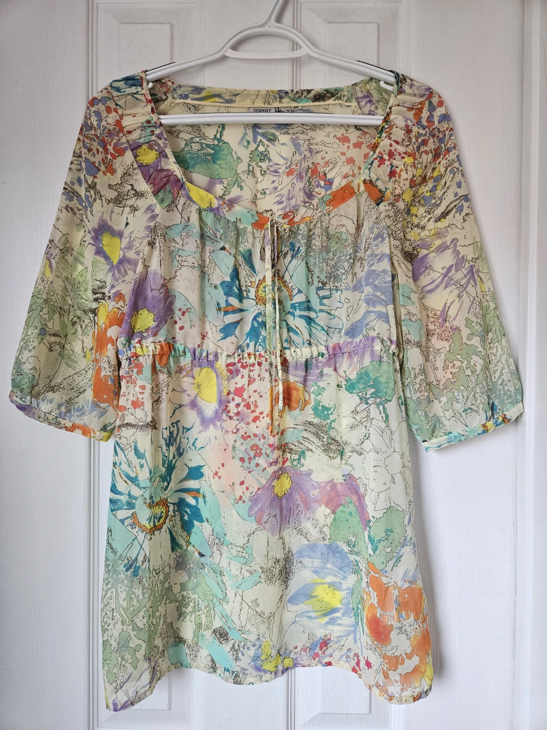 Multicoloured Esprit flowy top size L
