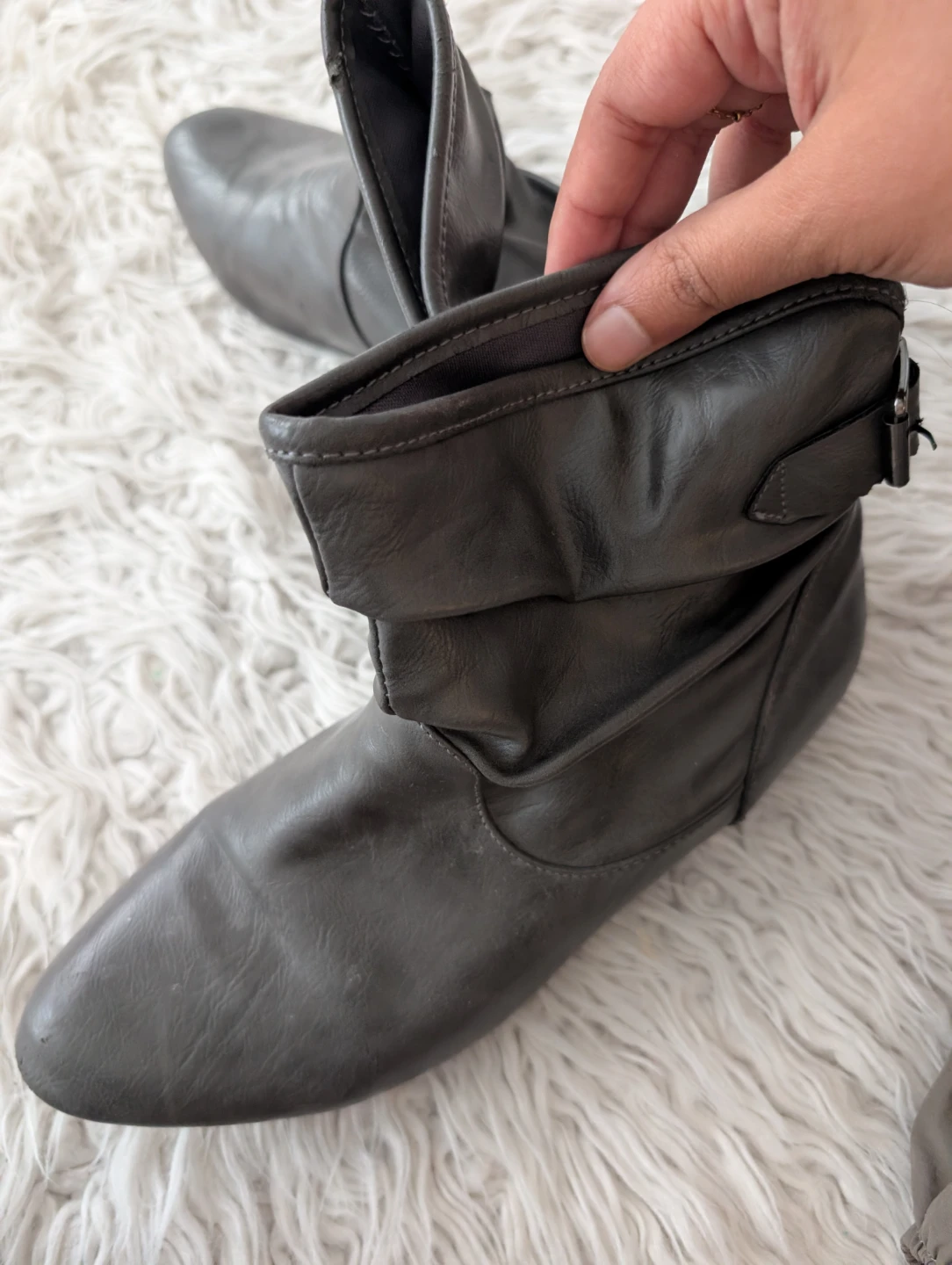 Women's Grey Ankle Boots Size 9 - photo 5