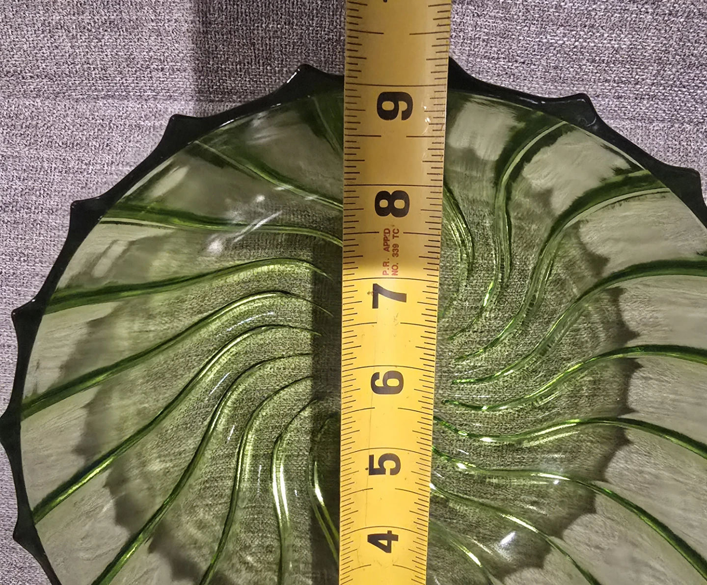 Green Swirl Glass Bowl - photo 4