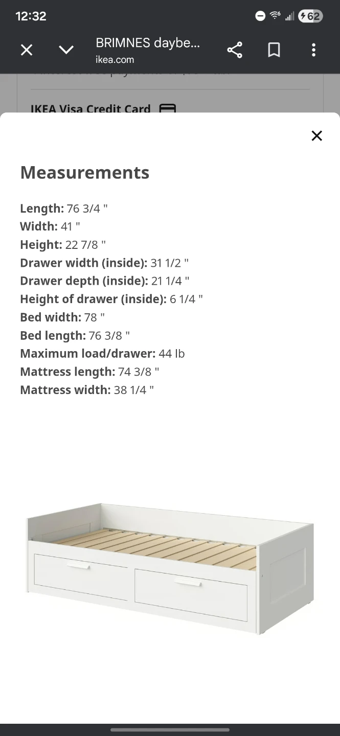 IKEA BRIMNES Daybed Frame with 2 Drawers - White, Twin - photo 4