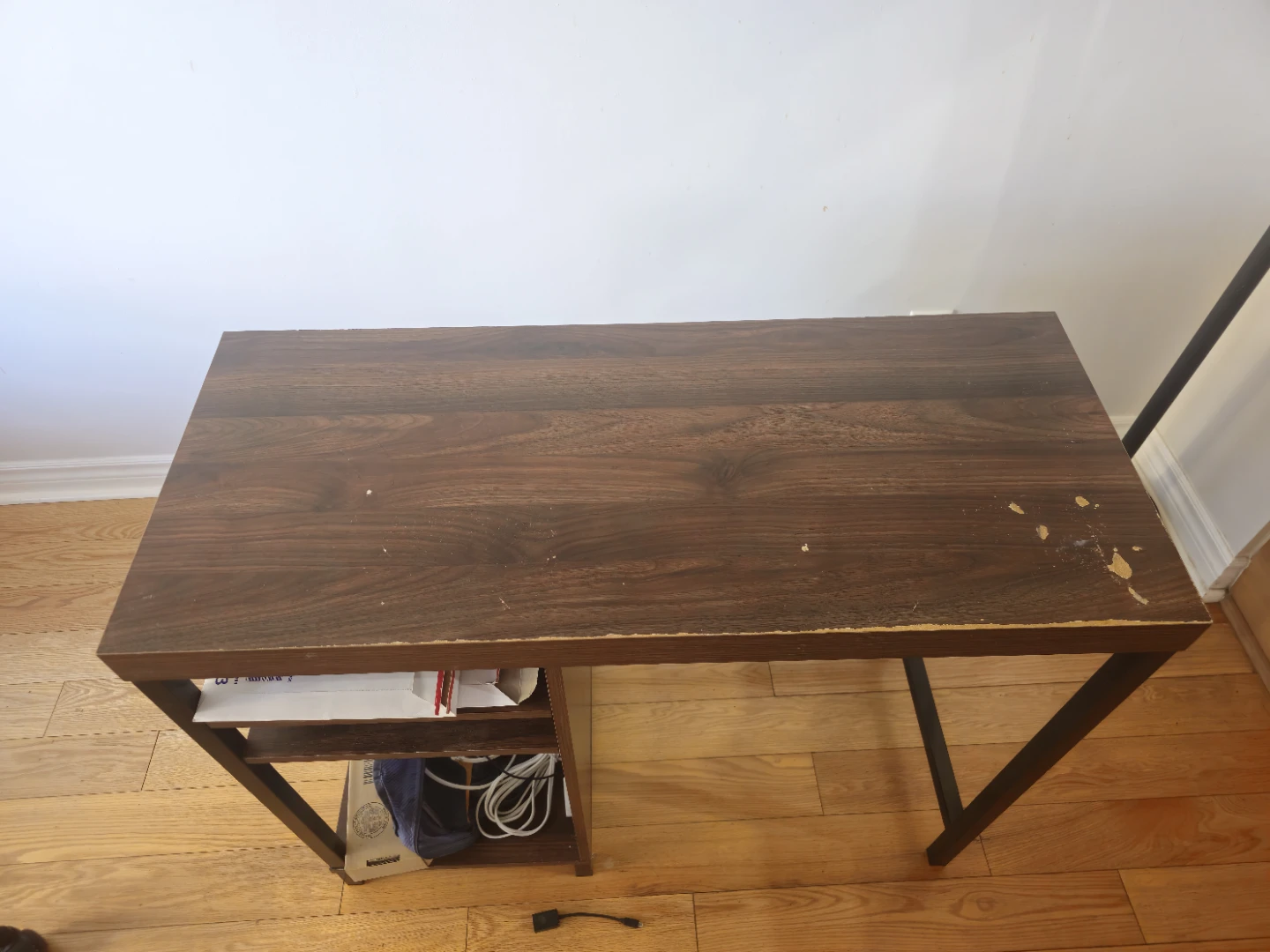 Dark Wood Desk with Shelves - photo 3