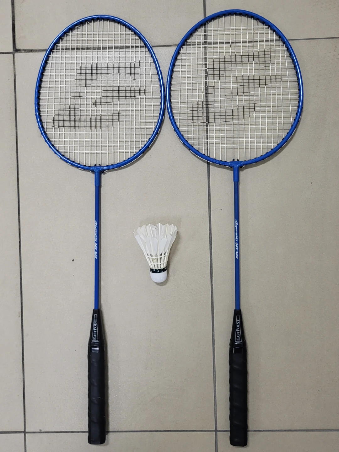 EastPoint Badminton Set steel shaft Rackets G/feather birdie NEW