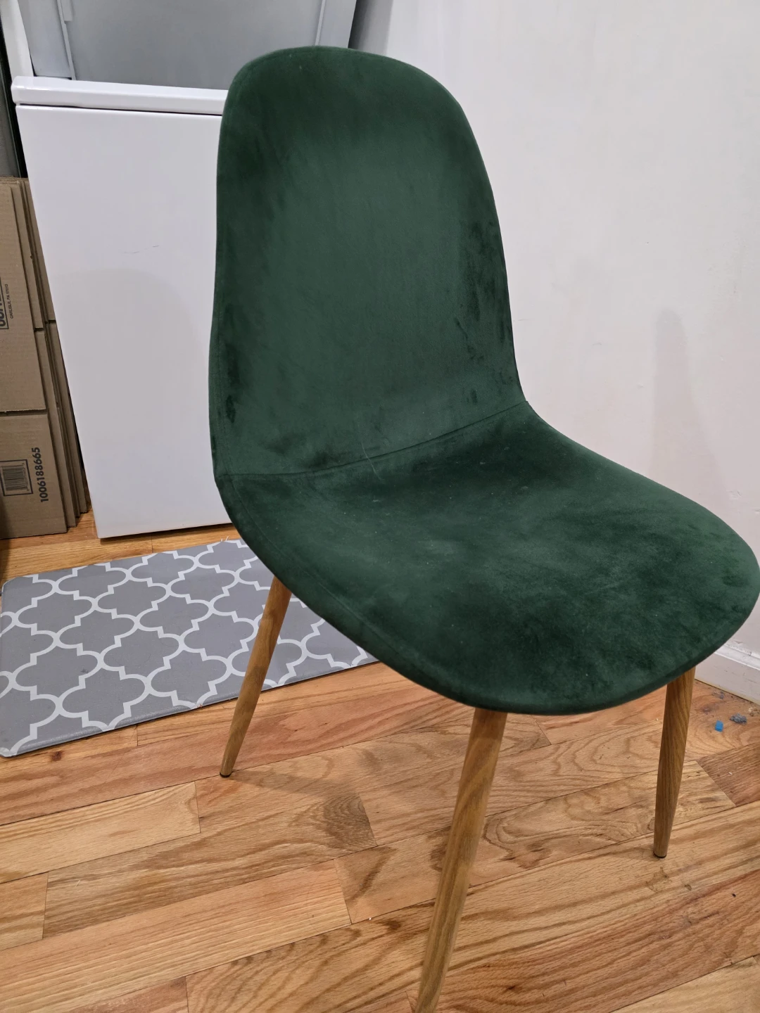 Glass Top Dining Table with 2 Green Velvet Chairs - photo 3