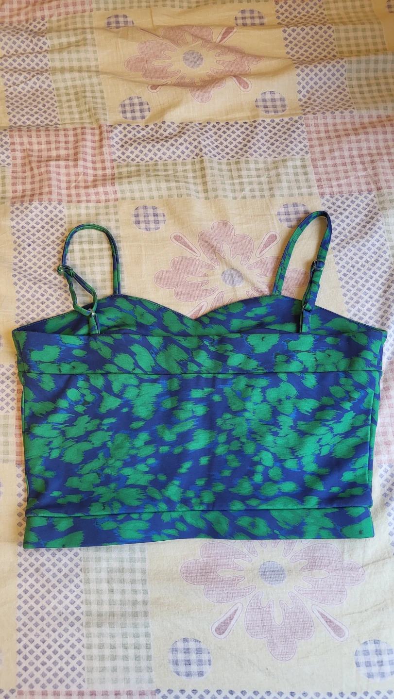 Vero Moda Blue and Green Print Camisole Top - photo 2