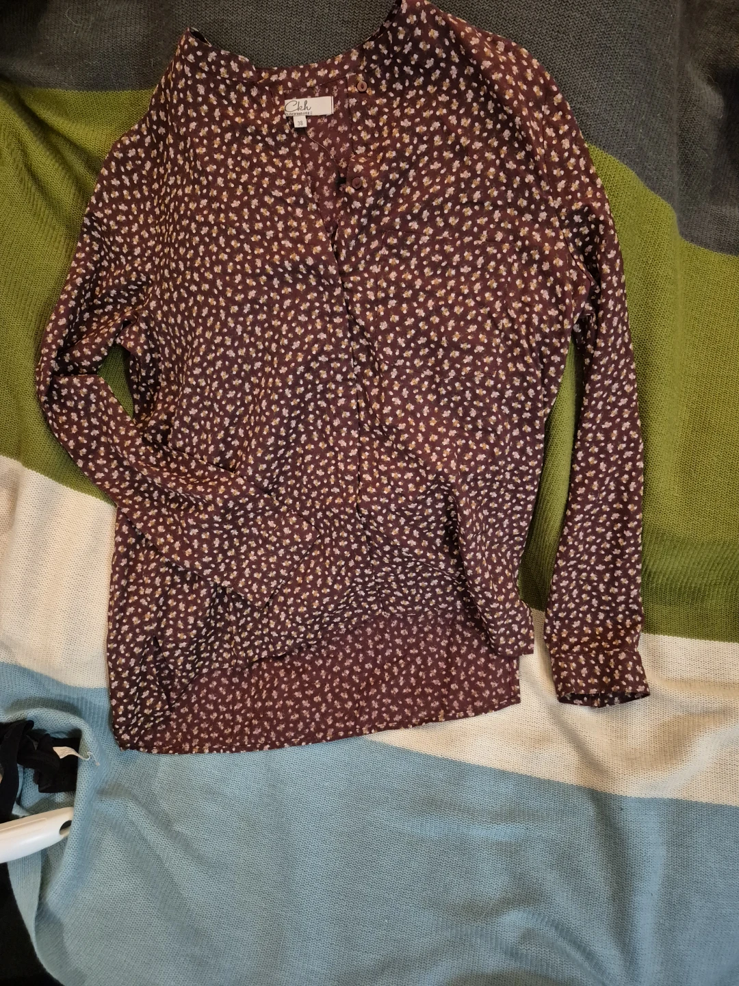 Clockhouse Women's Floral Print Button-Up Blouse Size Sml