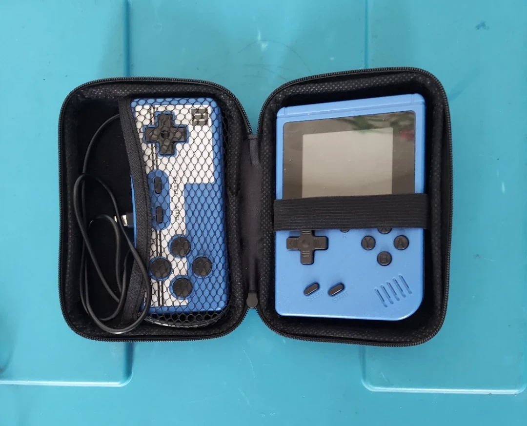 Blue Handheld Retro Game Console with Controller (with charger)
