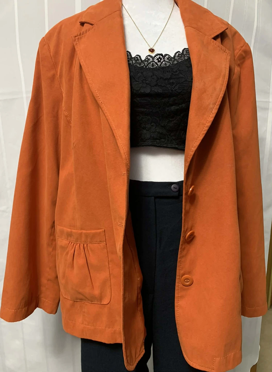Jessica Orange Blazer Suede Leather - photo 2