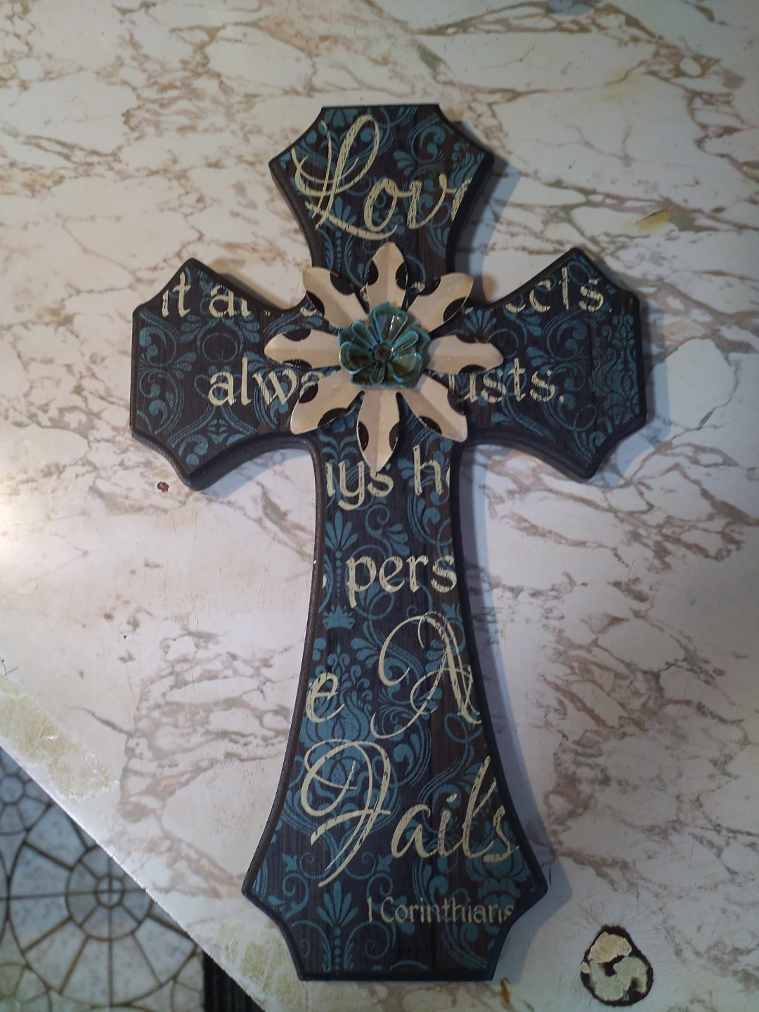 Decorative Wooden Cross with Bible Verse