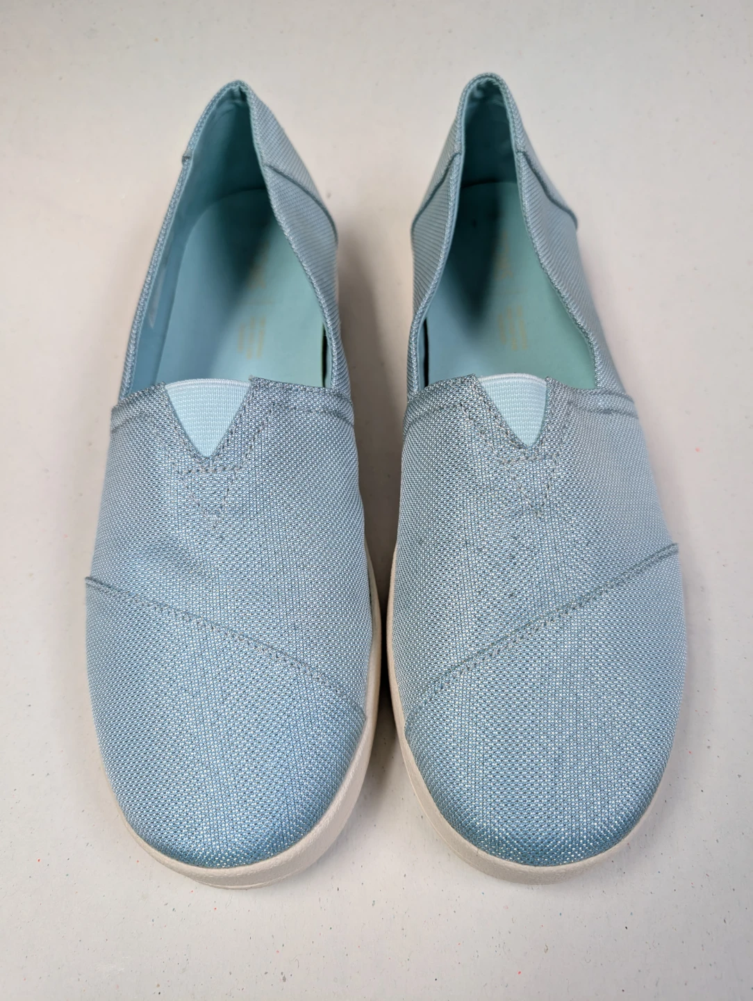 TOMS Light Blue Canvas Slip-On Shoes