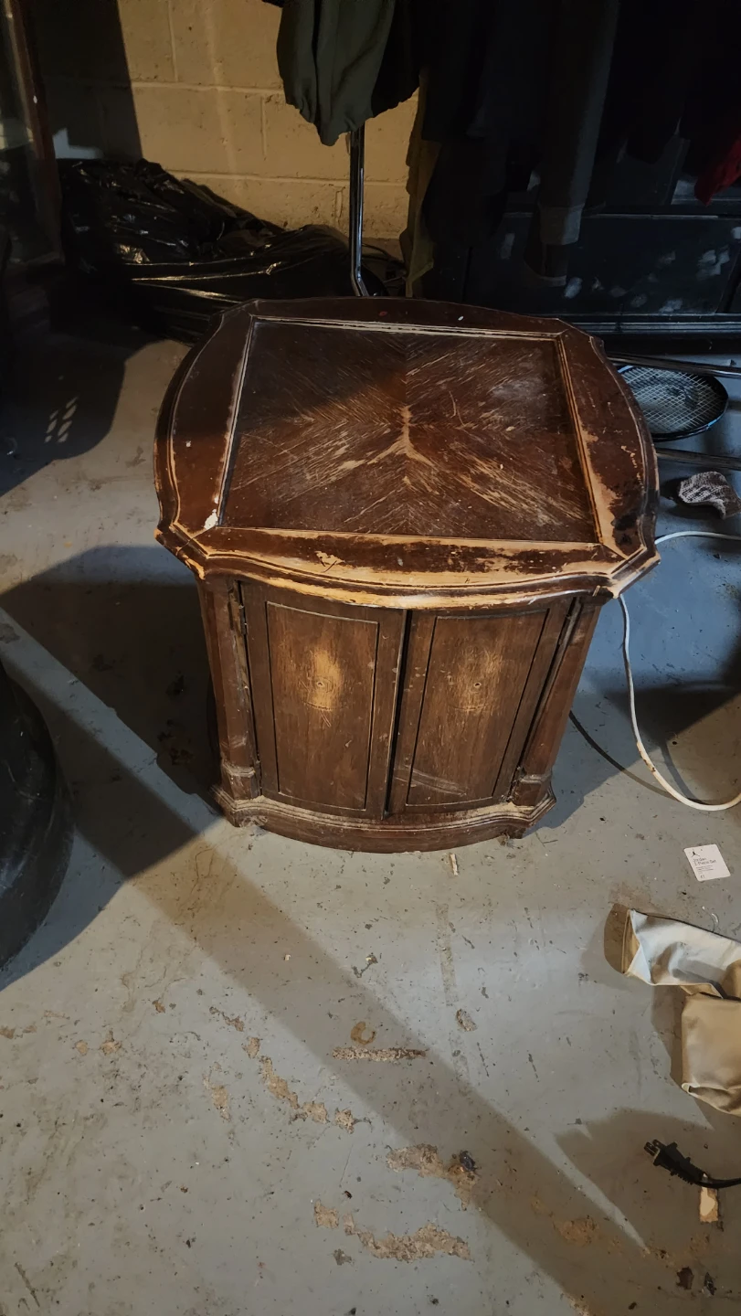 2 Vintage wooden side table with cabinet
