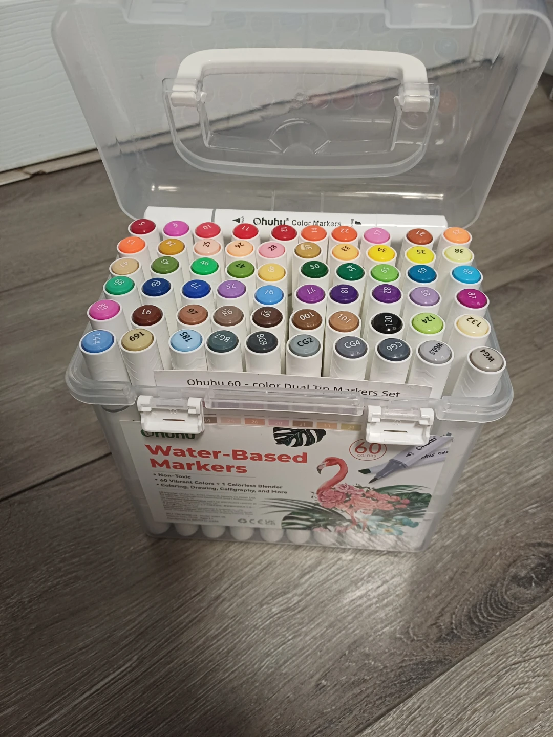 Ohuhu 60-Color Water-Based Markers Set with Case