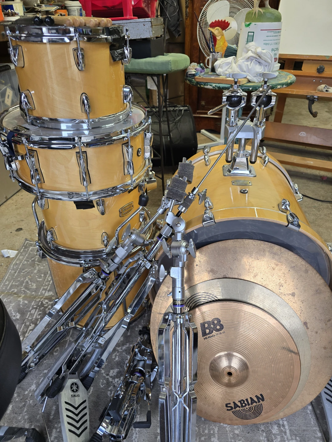 Yamaha Drum Kit with Sabian Cymbals and Drumsticks - photo 3