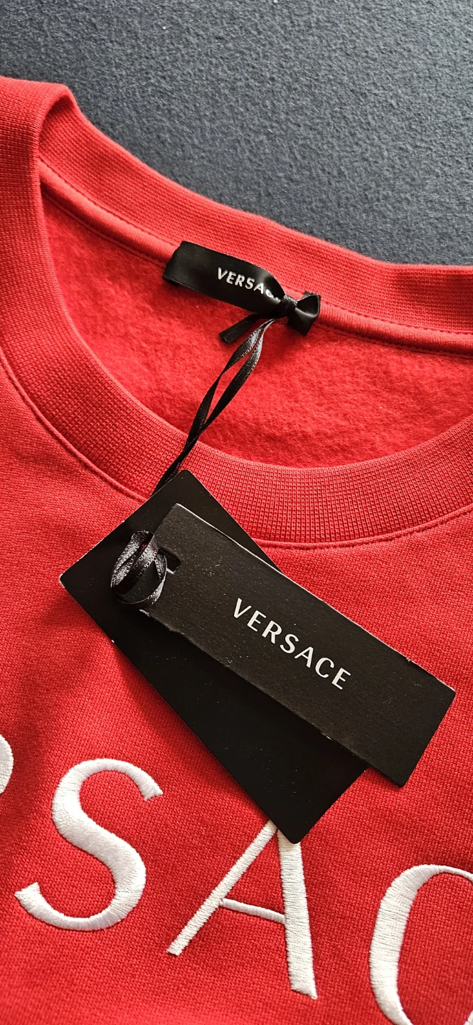 VERSACE Red Logo Crewneck Sweatshirt - photo 3