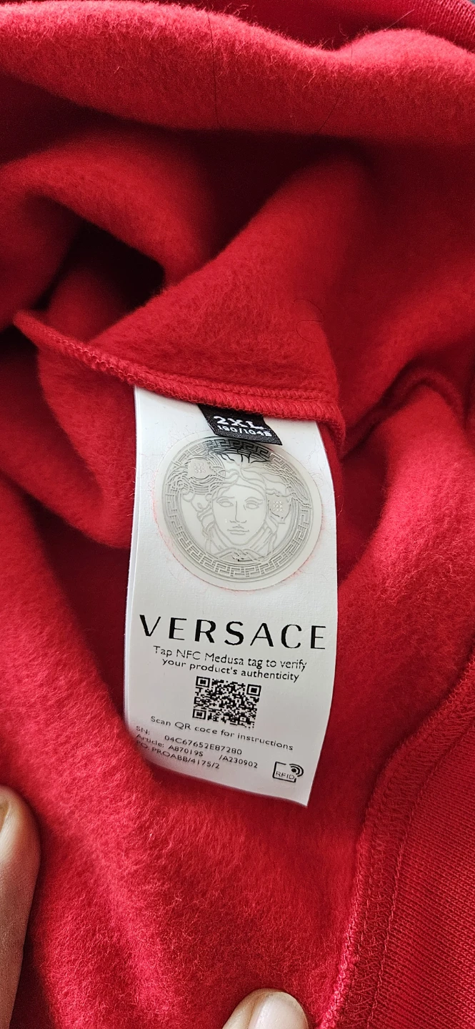 VERSACE Red Logo Crewneck Sweatshirt - photo 4