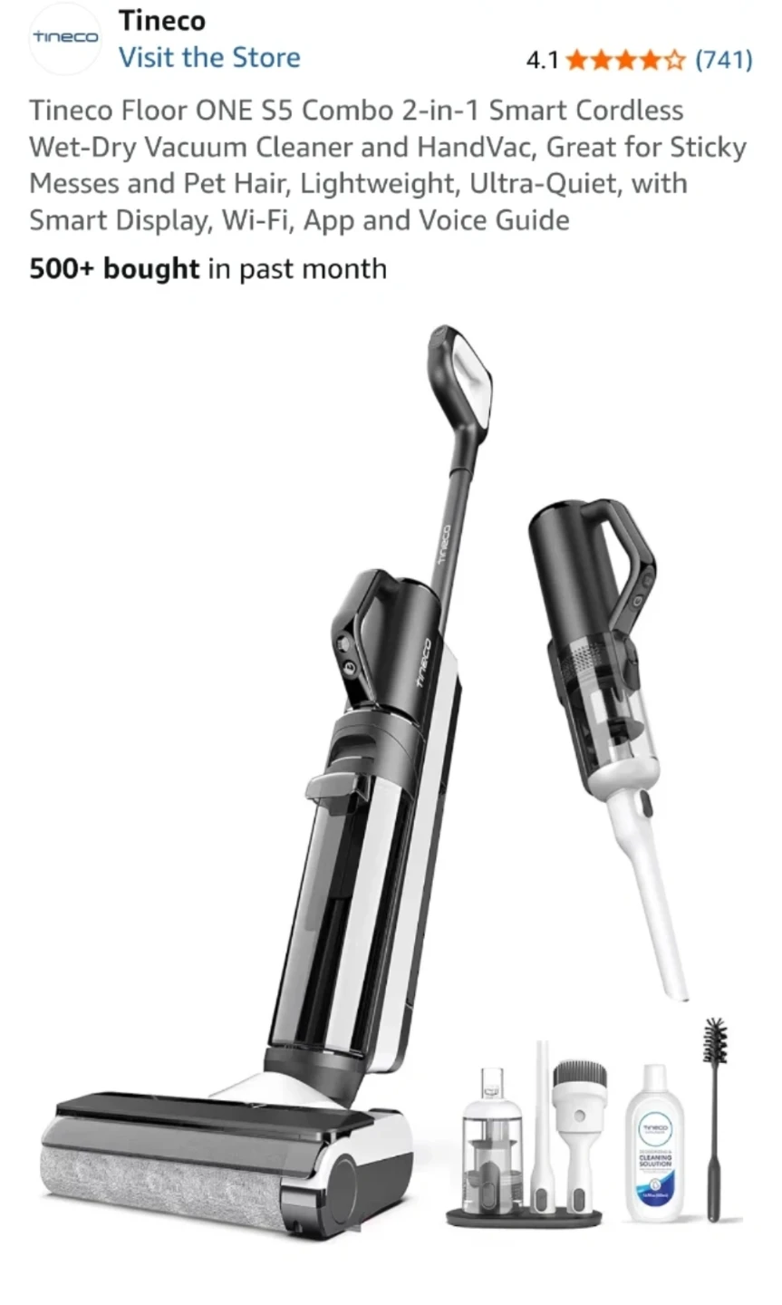 Tineco Floor ONE S5 Smart Cordless Wet-Dry Vacuum Cleaner