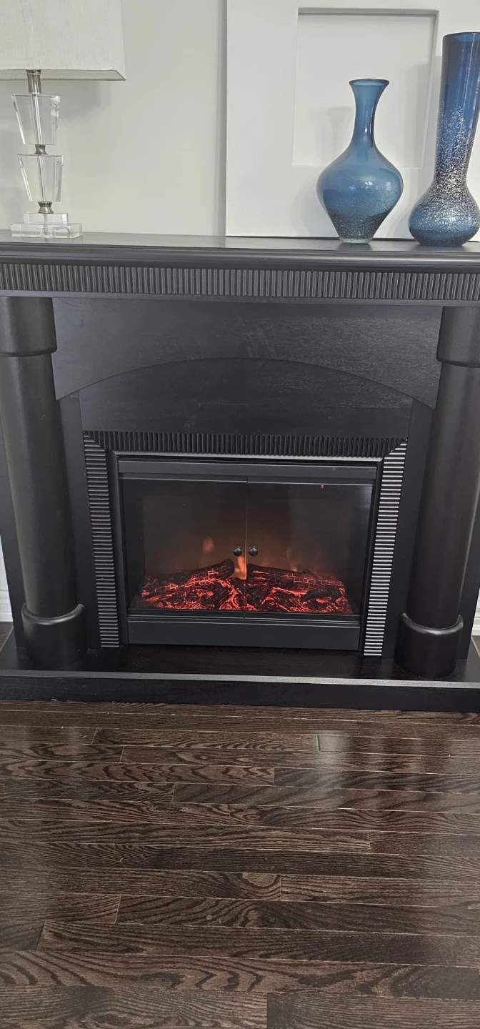 Black Electric Fireplace Mantel - photo 2