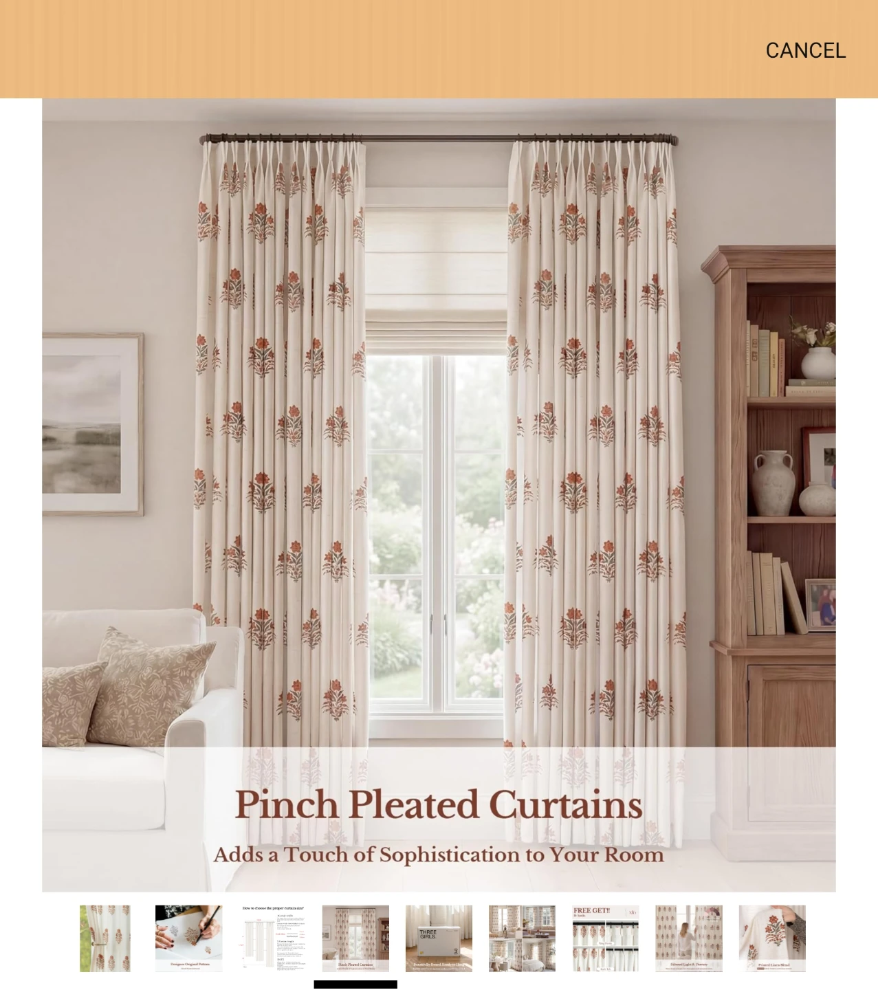 Three Girls Pinch Pleated Curtains with Designer Pattern - photo 4