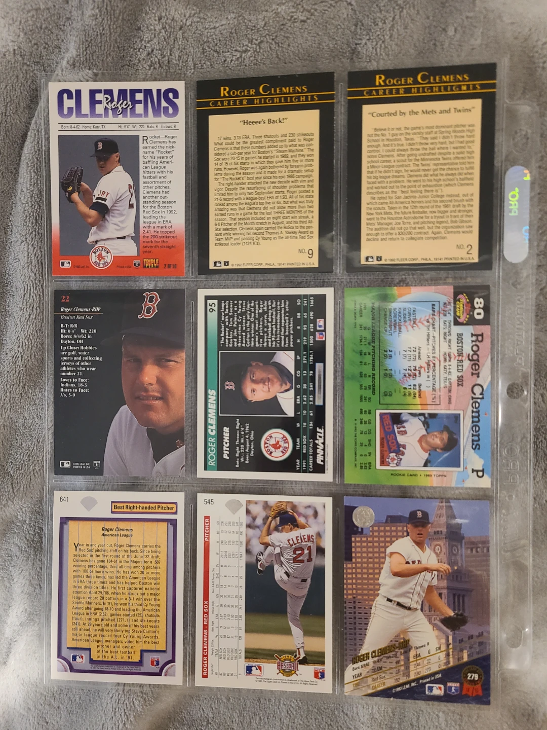 Collection of Roger Clemens Baseball Cards - photo 2