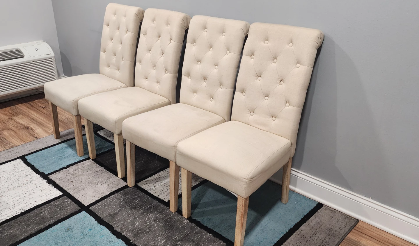 Set of 4 Tufted Upholstered Dining Chairs - photo 2
