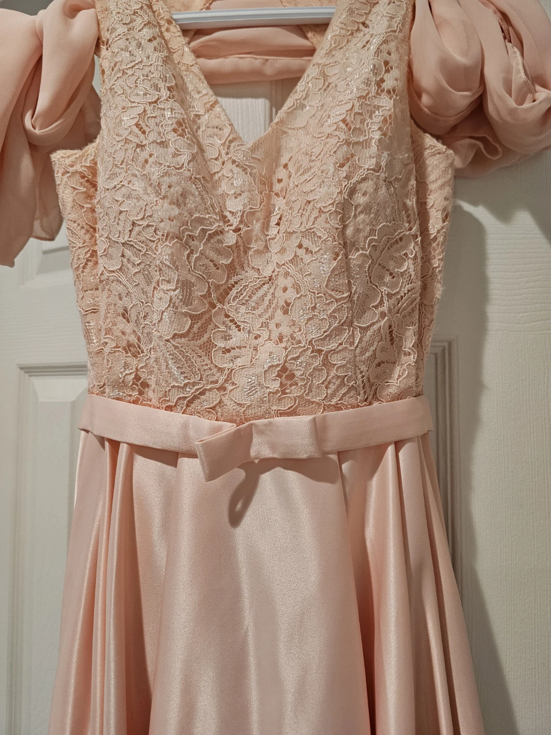 Cindy USA Peach Lace & Satin Prom Dress XS