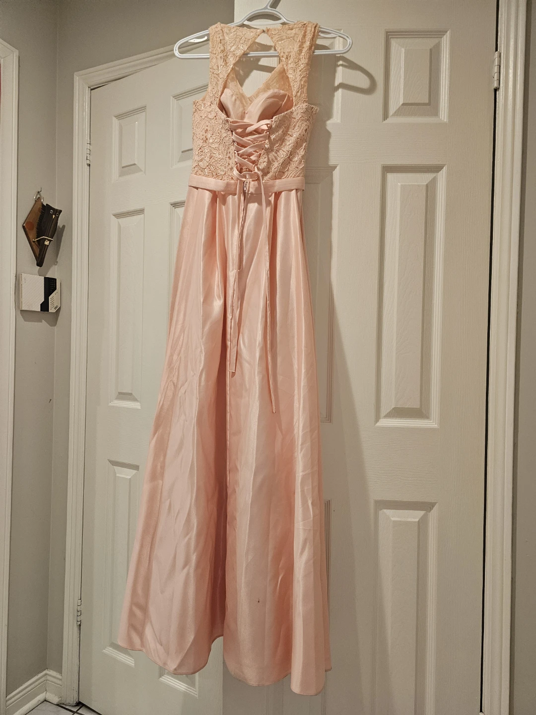 Cindy USA Peach Lace & Satin Prom Dress XS - photo 2