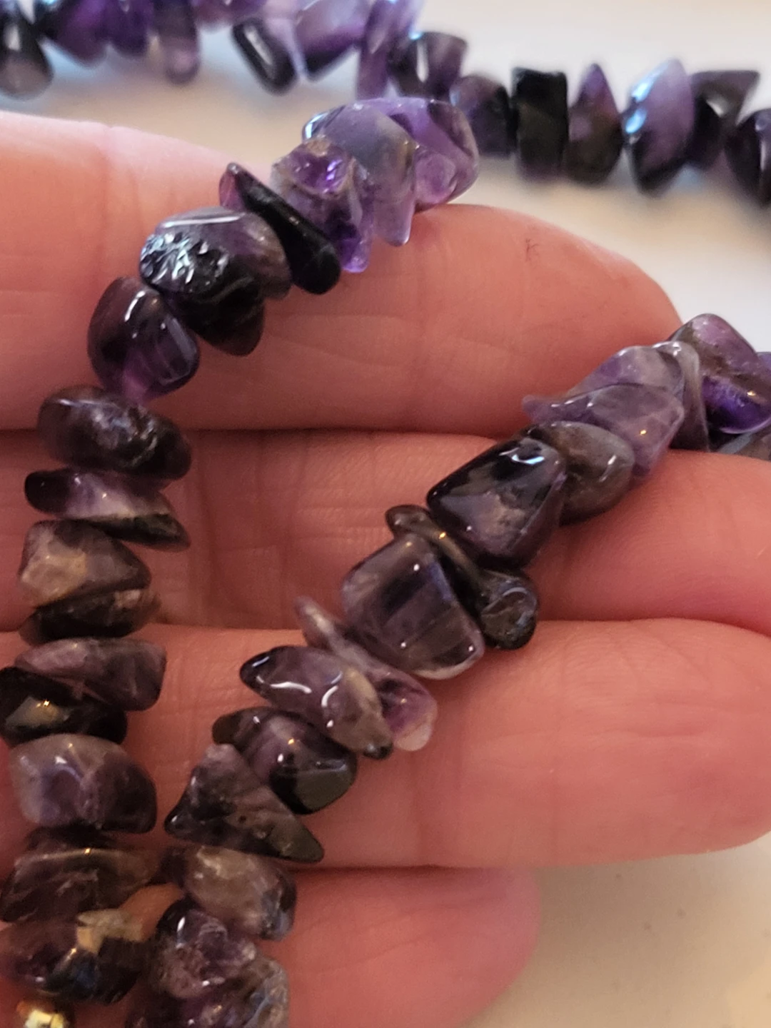 Vintage Amethyst Chip Bead Necklace - photo 2