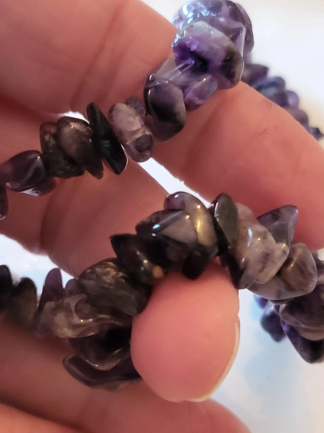 Vintage Amethyst Chip Bead Necklace - photo 3
