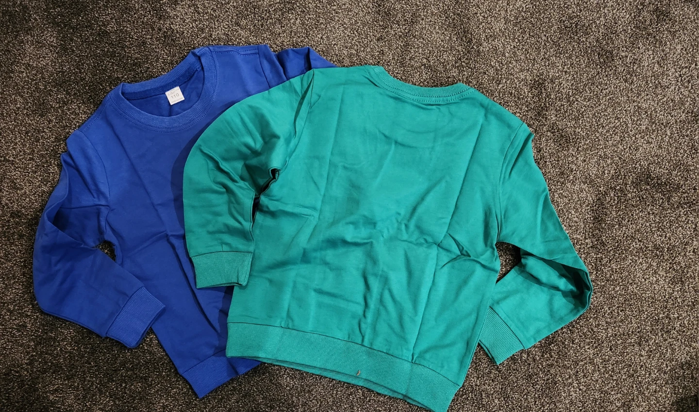 2 Kids Crewneck Sweatshirts - Blue & Green - photo 2