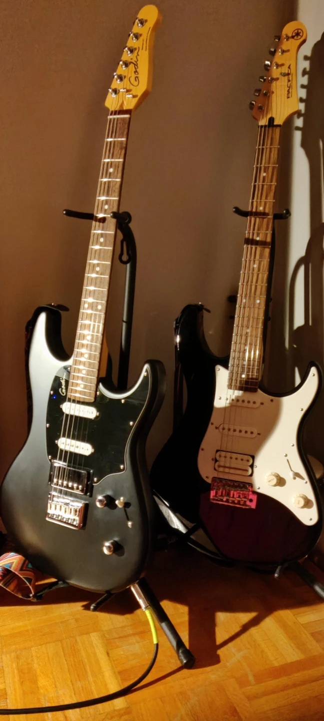 Two guitar stands