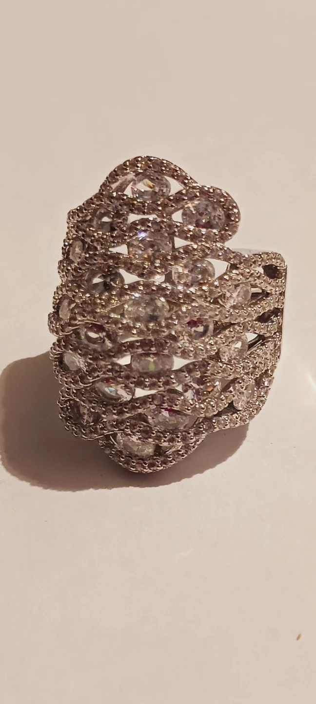 New !! Sterling Silver 925 Stamped Cluster CZ Sparkling Ring.8 - photo 3