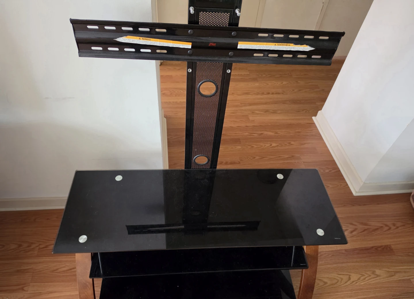 Black Glass TV Stand with Mount - photo 2