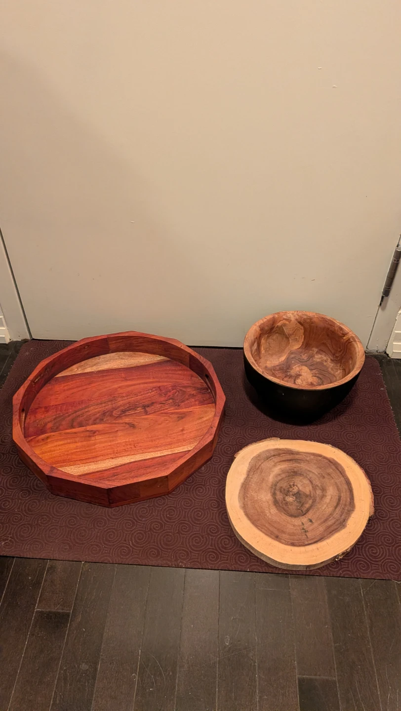 Beautiful Wooden Serving Tray, Bowl, Cookie - photo 3