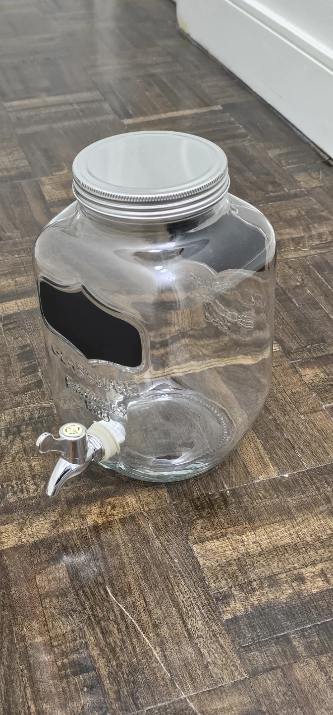 Glass Beverage Dispenser with Black Wire Stand - photo 2